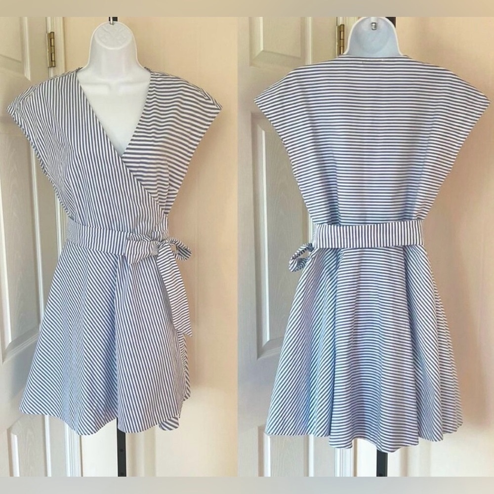 NEW Vineyard Vines Grier striped mixed wrap dress - Picture 5 of 10
